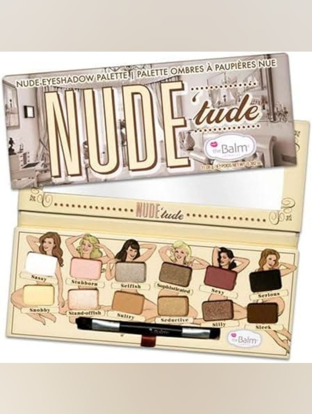 theBalm NUDE'tude Eyeshadow Palette – Nude, Brown, Pink, Gold, Cream, Black